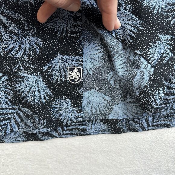 Nat Nast Button Down Shirt Blue Silk Short Sleeve Palm Tree Beach Men's Size XXL - Picture 16 of 16